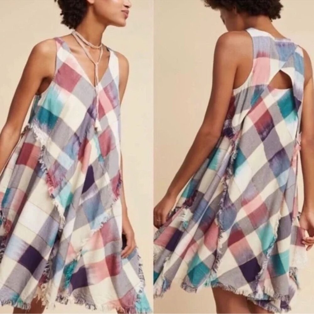 Multicolor Plaid Sleeveless Dress